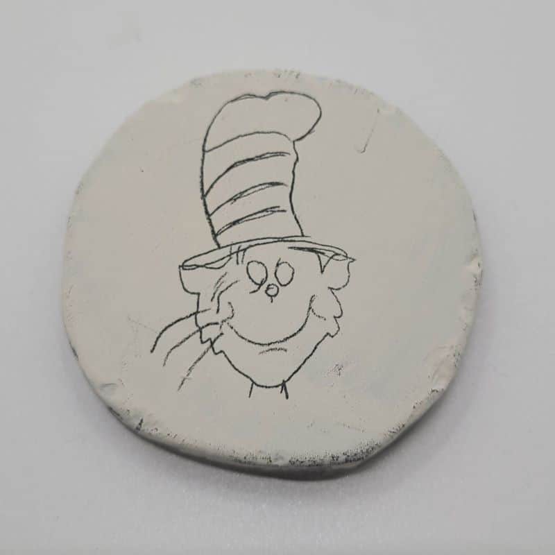 Dr Seuss Painted Rocks - Pencil Cat in the Hat