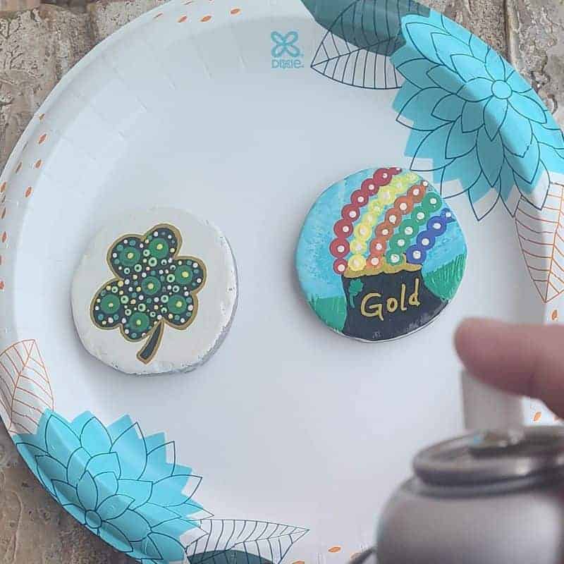 Sealing 2 St Patrick's Day Mandala Rocks