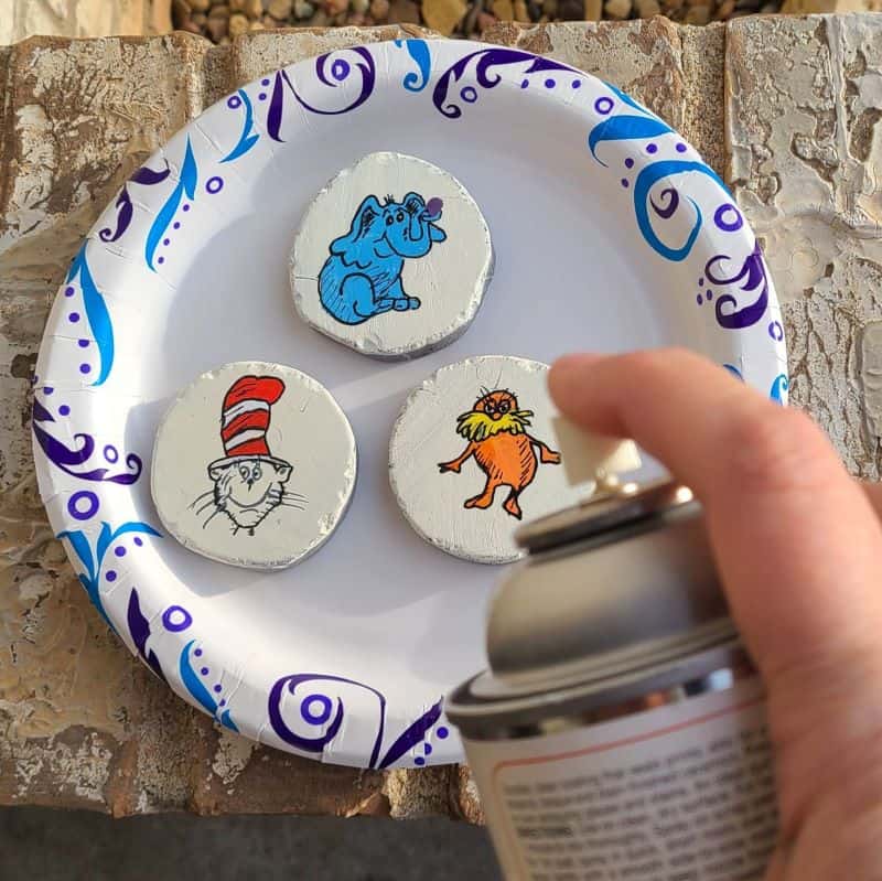 Sealing 3 Dr Seuss Painted Rocks