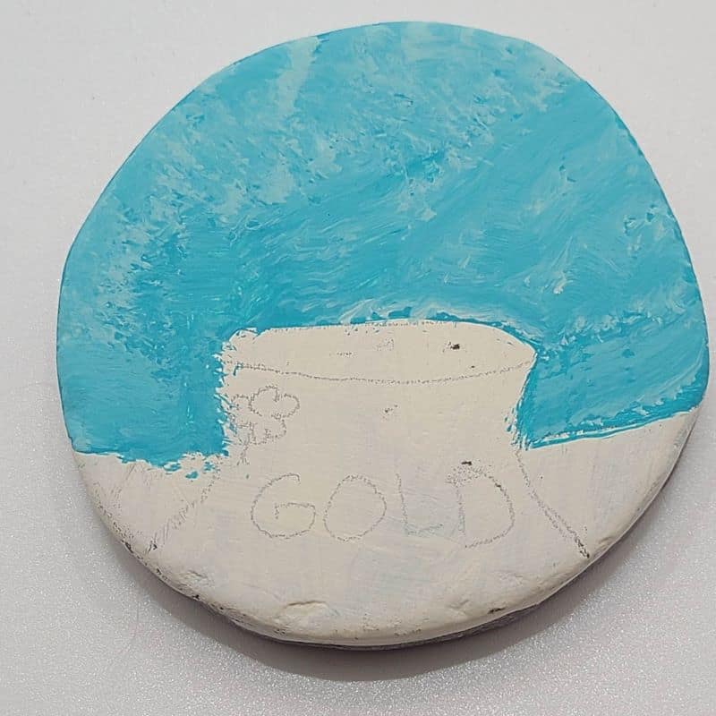 St Patrick's Day Mandala Rock Pot of Gold a