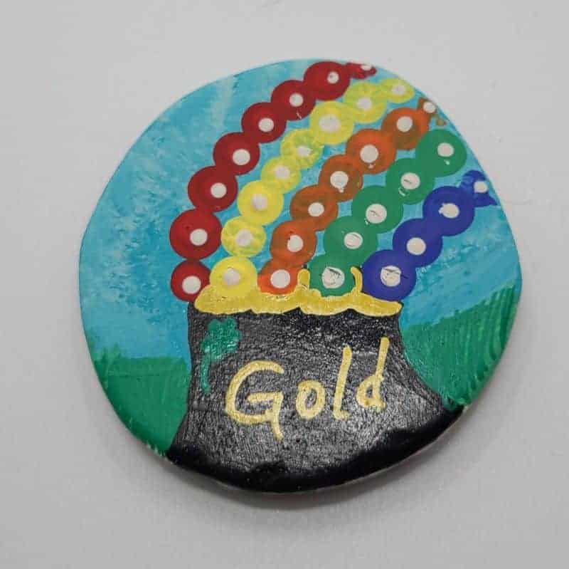 St Patrick's Day Mandala Rock Pot of Gold final