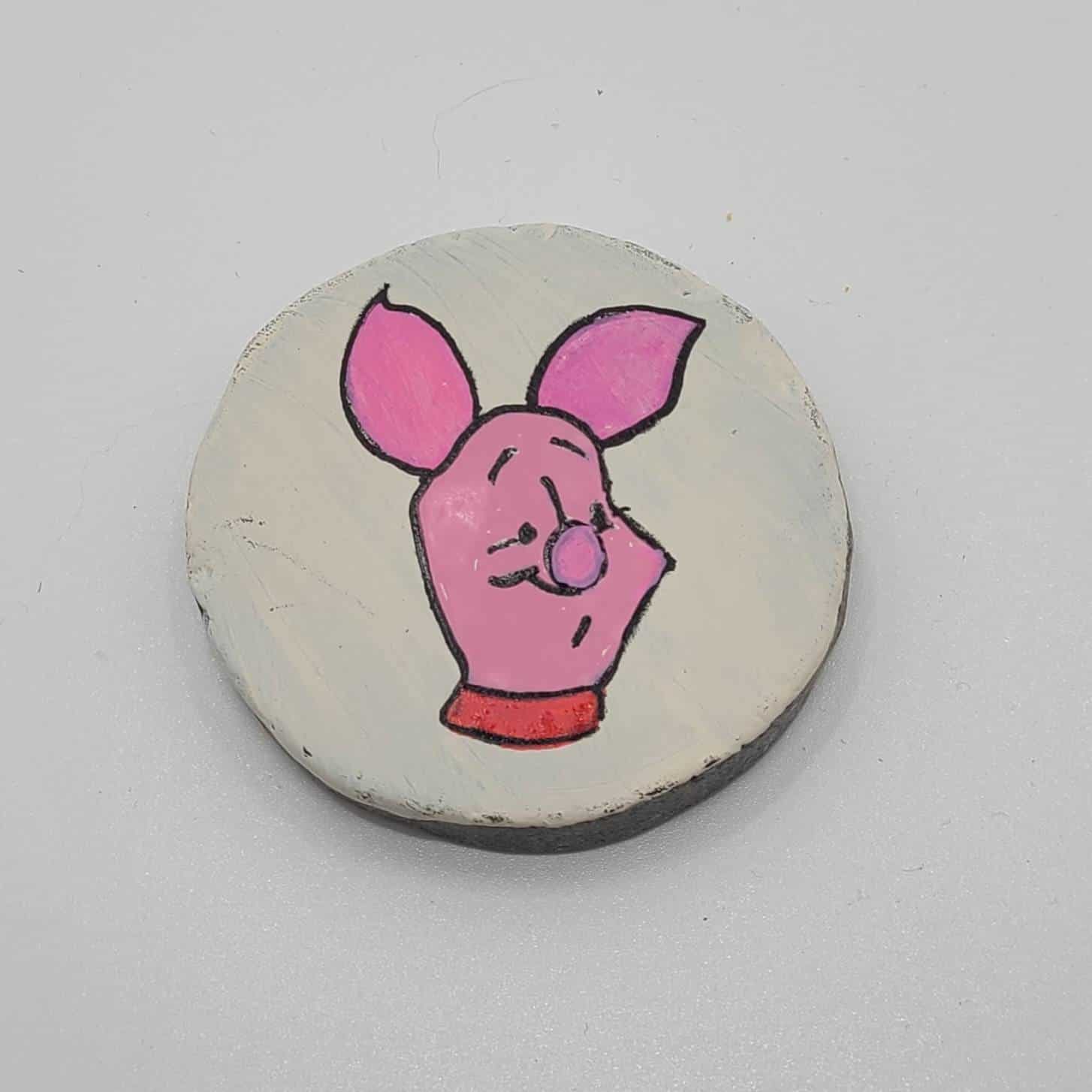 winnie the pooh painted rocks - painting piglet