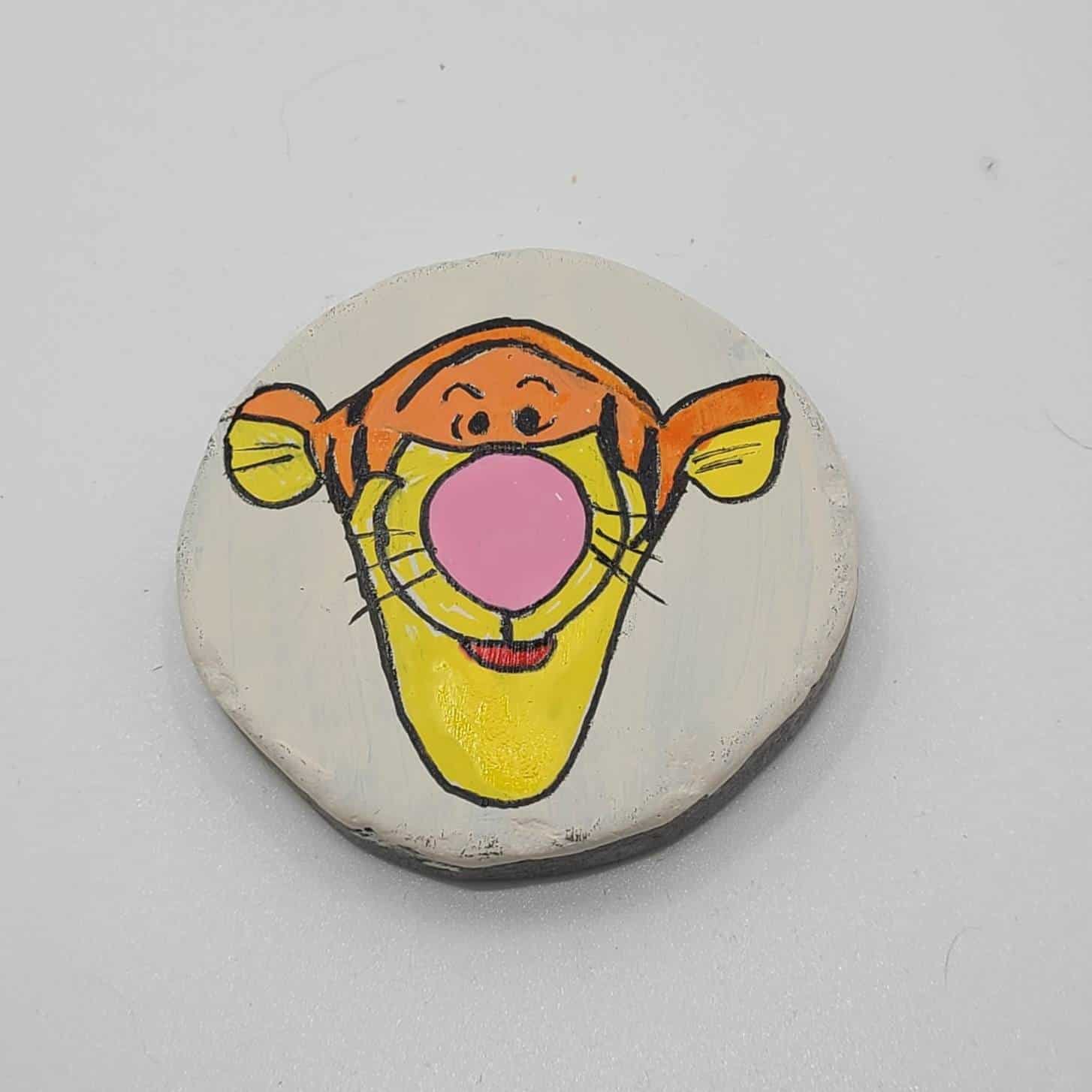 winnie the pooh painted rocks - painting tigger