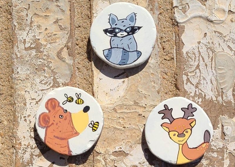 3 Cute Forest Animal Painted Rocks