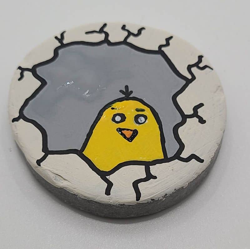 Easter Painted Rocks - chick final