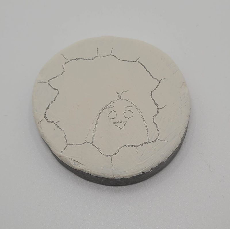 Easter Painted Rocks - drawing chick