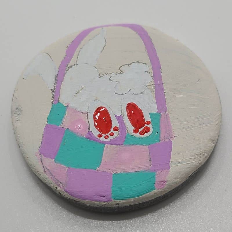 Easter Painted Rocks - painting bunny