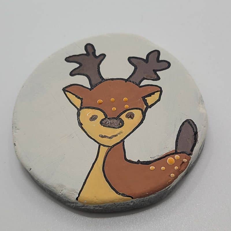 forest animal painted rocks - deer final