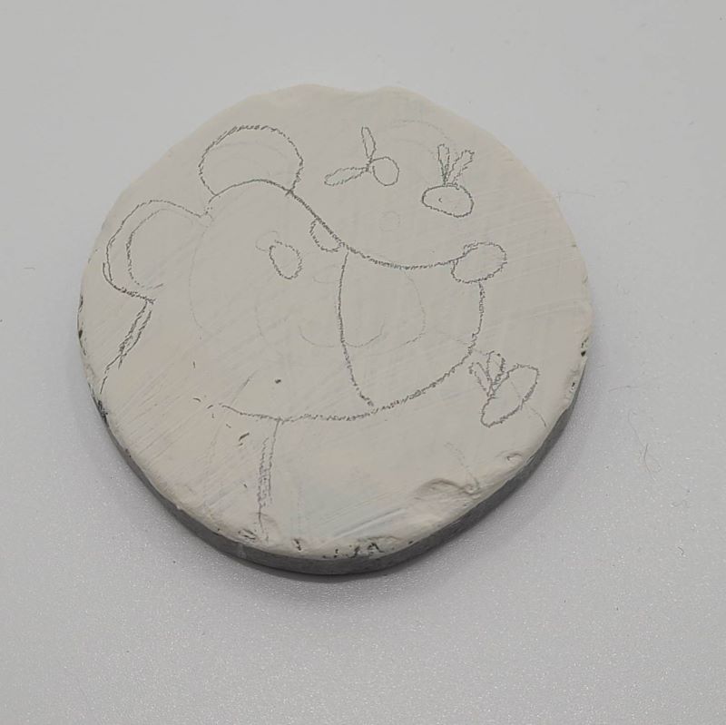 forest animal painted rocks - pencil drawing the bear