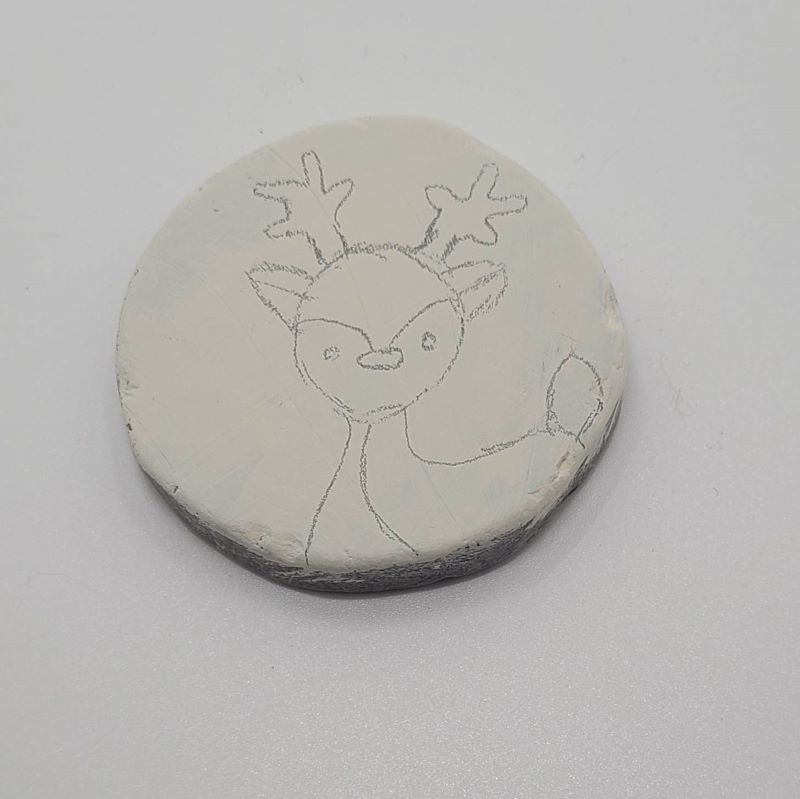 forest animal painted rocks - pencil drawing the deer